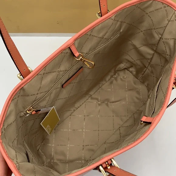 MICHAEL KORS JET SET TRAVEL MEDIUM CARRYALL TOTE SHERBERT MULTI COLOR - Picture 10 of 16